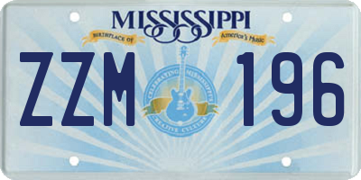 MS license plate ZZM196