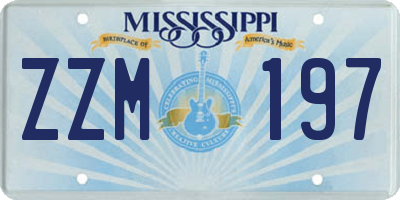 MS license plate ZZM197