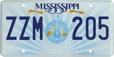MS license plate ZZM205