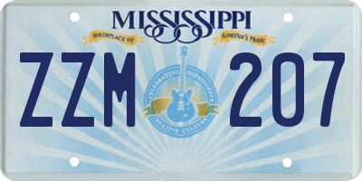 MS license plate ZZM207