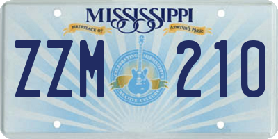 MS license plate ZZM210