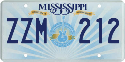 MS license plate ZZM212