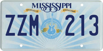 MS license plate ZZM213