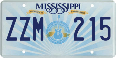 MS license plate ZZM215