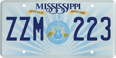 MS license plate ZZM223