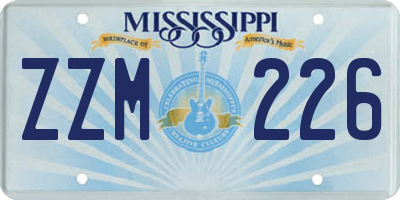 MS license plate ZZM226