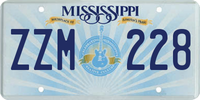 MS license plate ZZM228