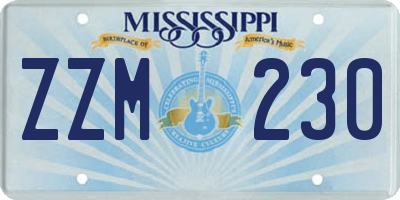 MS license plate ZZM230