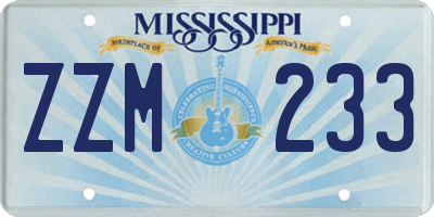 MS license plate ZZM233