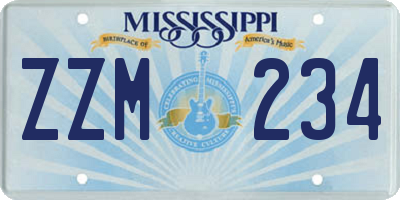 MS license plate ZZM234