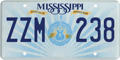 MS license plate ZZM238