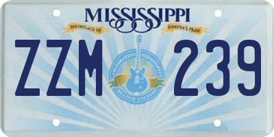 MS license plate ZZM239