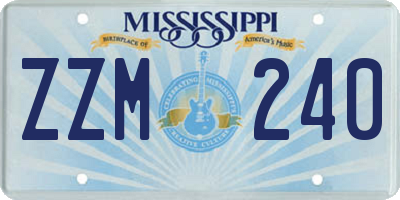 MS license plate ZZM240