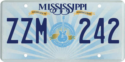 MS license plate ZZM242