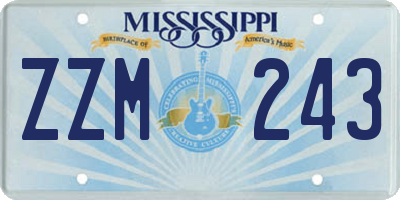 MS license plate ZZM243