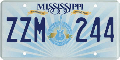 MS license plate ZZM244