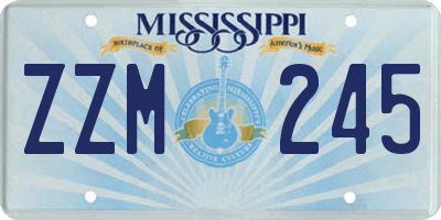 MS license plate ZZM245