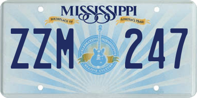 MS license plate ZZM247