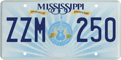 MS license plate ZZM250