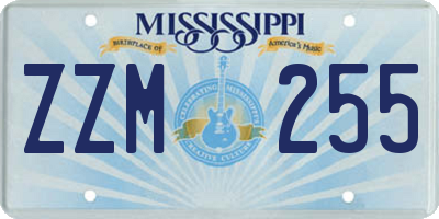 MS license plate ZZM255