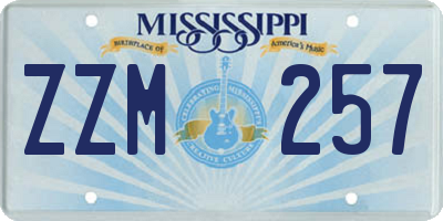 MS license plate ZZM257