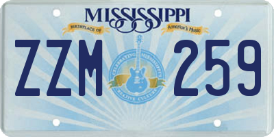 MS license plate ZZM259