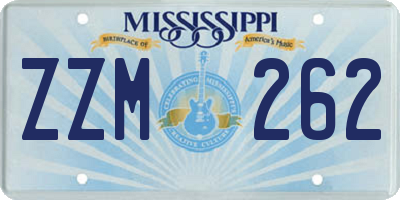 MS license plate ZZM262
