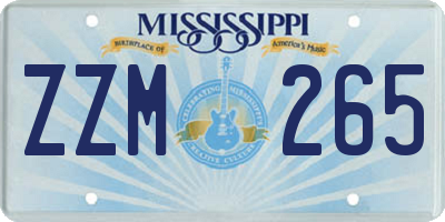 MS license plate ZZM265