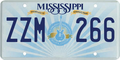 MS license plate ZZM266