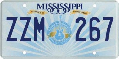 MS license plate ZZM267