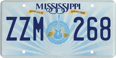 MS license plate ZZM268