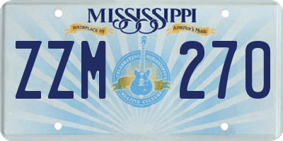 MS license plate ZZM270