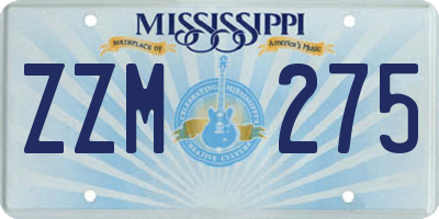 MS license plate ZZM275