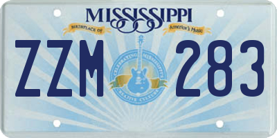 MS license plate ZZM283