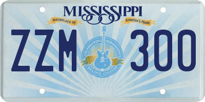 MS license plate ZZM300