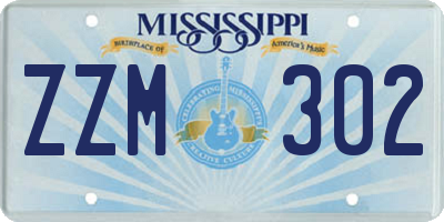 MS license plate ZZM302