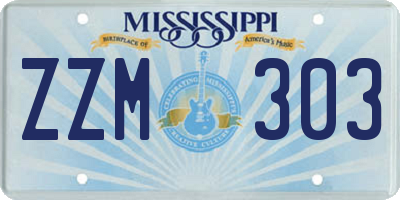 MS license plate ZZM303