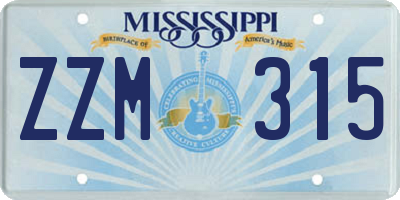 MS license plate ZZM315