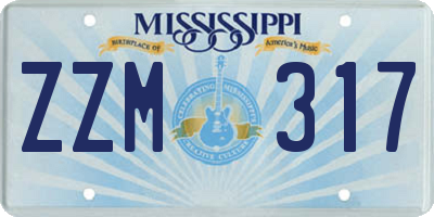 MS license plate ZZM317
