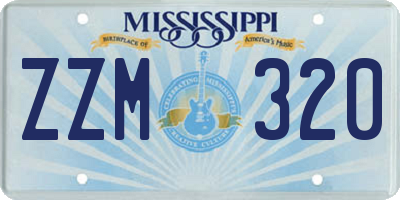 MS license plate ZZM320