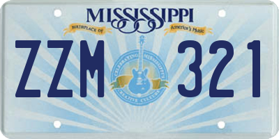 MS license plate ZZM321