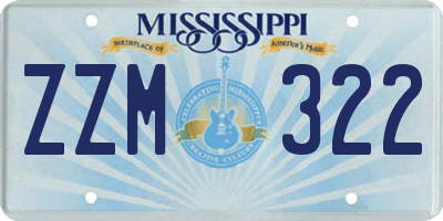 MS license plate ZZM322