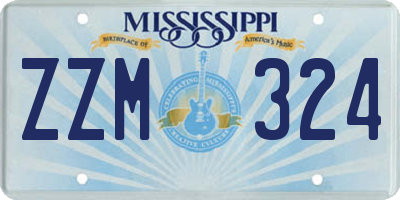 MS license plate ZZM324
