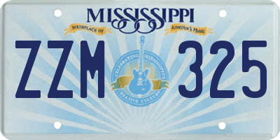 MS license plate ZZM325