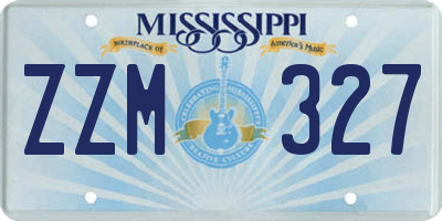 MS license plate ZZM327