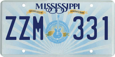 MS license plate ZZM331