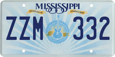 MS license plate ZZM332