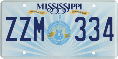 MS license plate ZZM334
