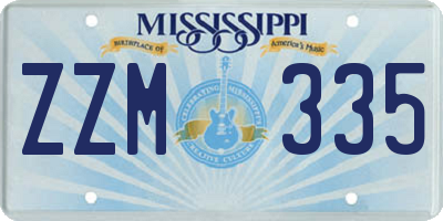 MS license plate ZZM335