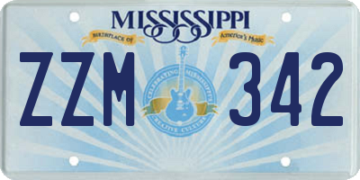 MS license plate ZZM342
